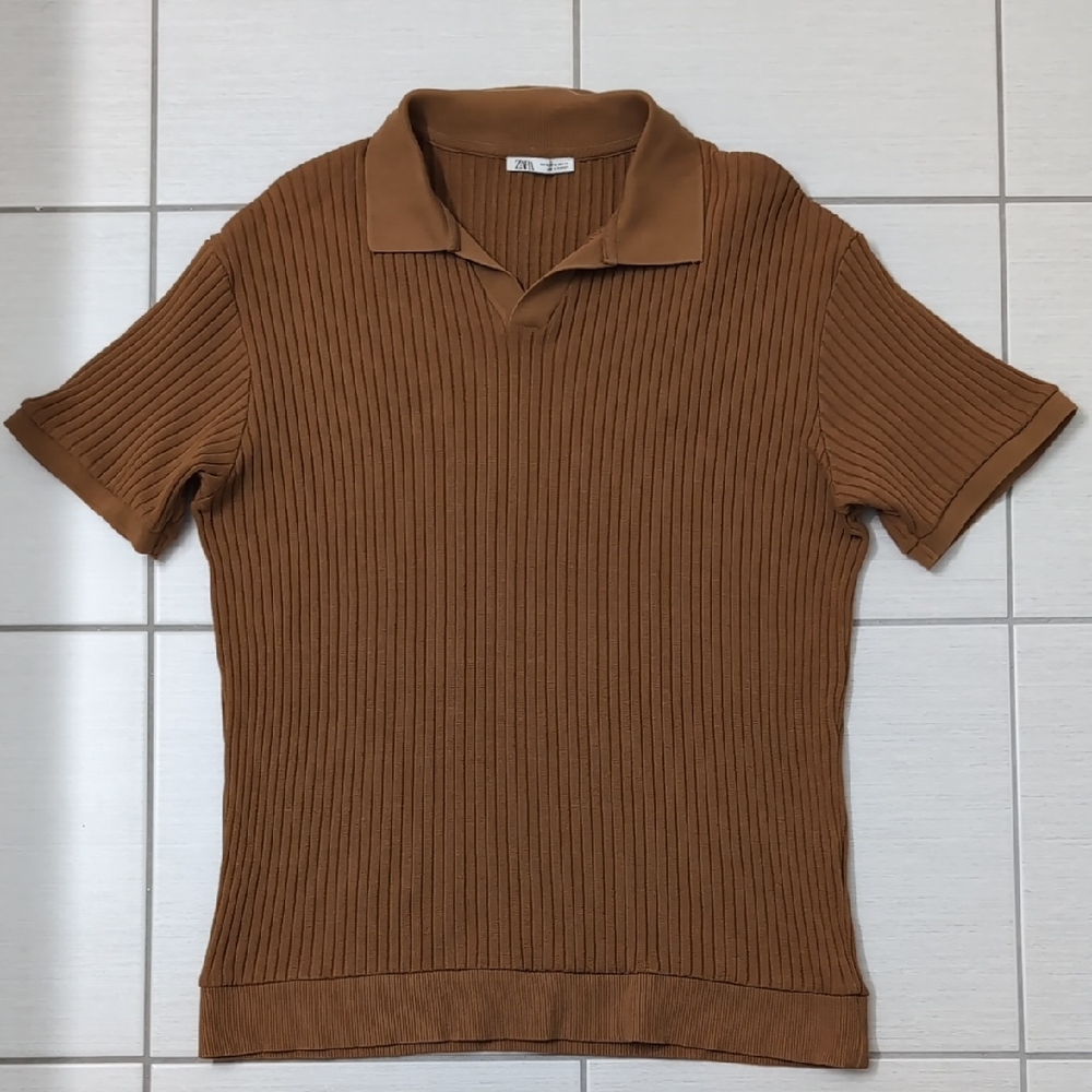 3/$25 Zara Johnny Collar Knitted Polo